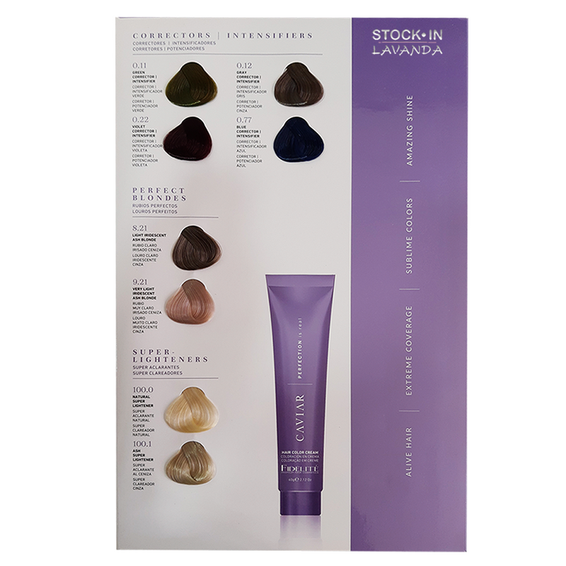 48 Tinturas Caviar + 4 Oxidantes X 990ml Caviar + Carta de Colores Caviar