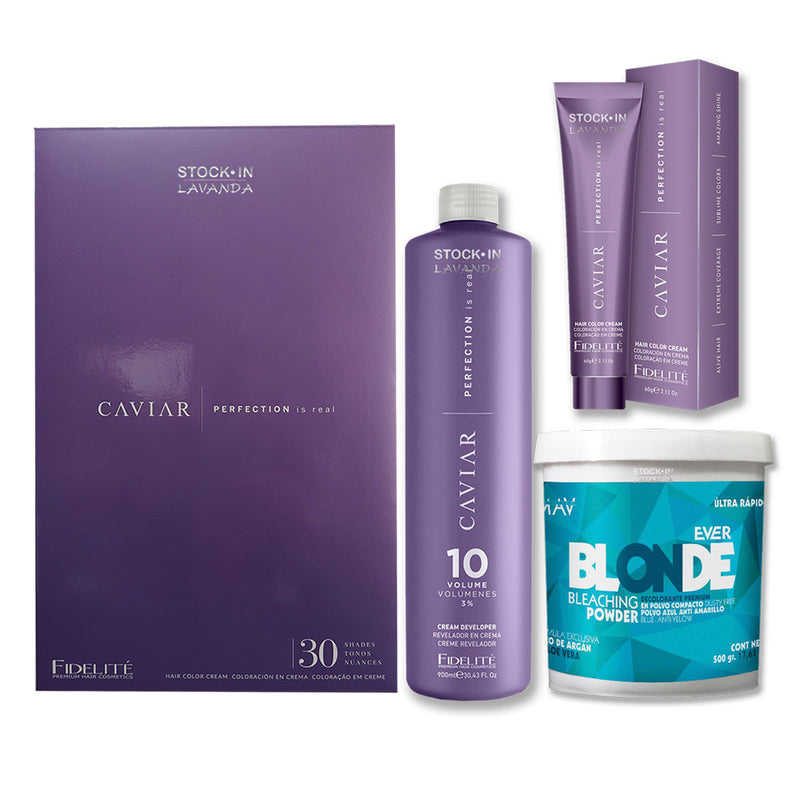 50 Tinturas Caviar + 4 Aguas + Carta + Deco Ever Blonde -  Fidelite