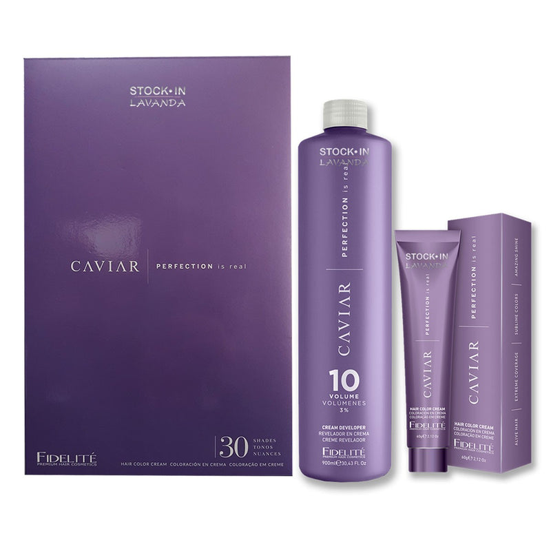 48 Tinturas Caviar + 4 Oxidantes X 990ml Caviar + Carta de Colores Caviar