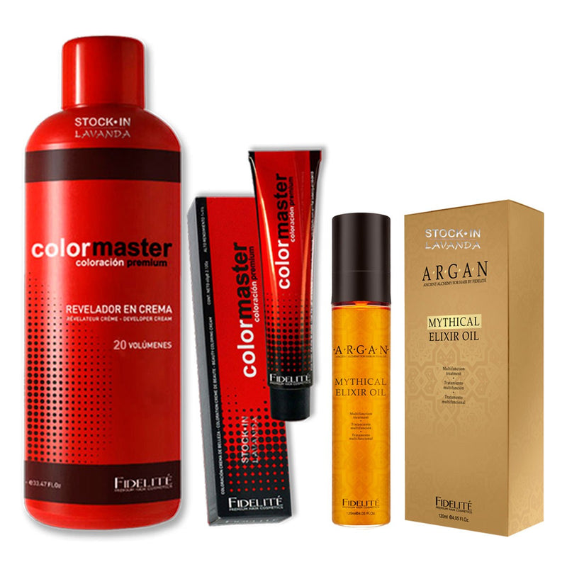 22 Tinturas Color Máster + Oxidante X 990Ml Color Master + Serum Elixir Oil Mythical Argán x120Ml. - Fidelité