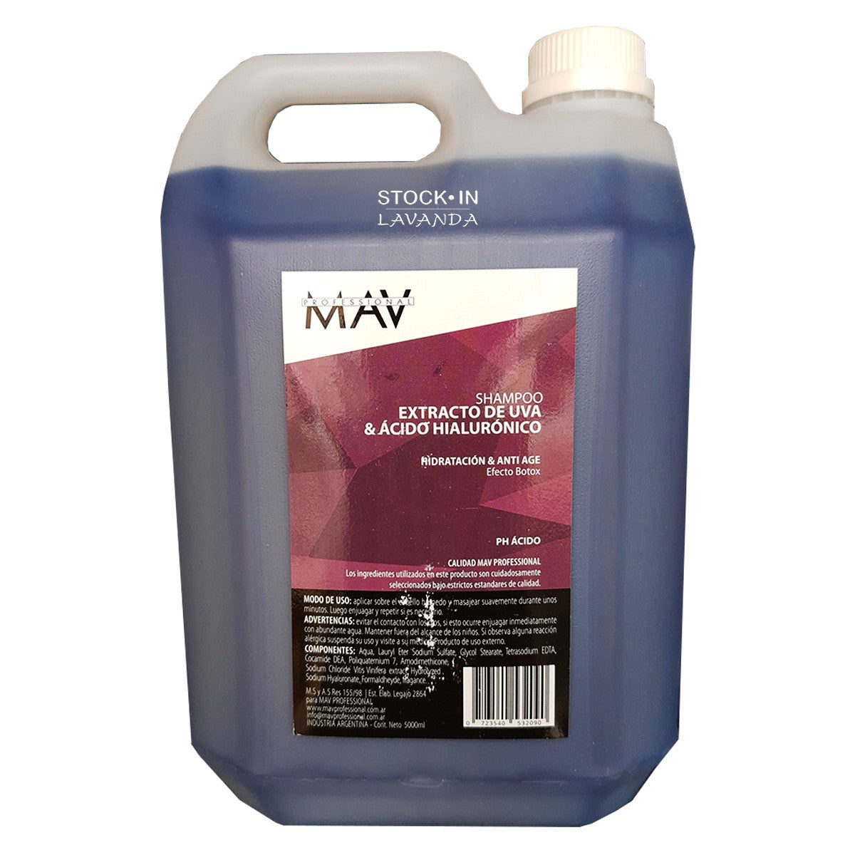 Shampoo Uva Y Acido Hialuronico X 5 Lt. - Mav