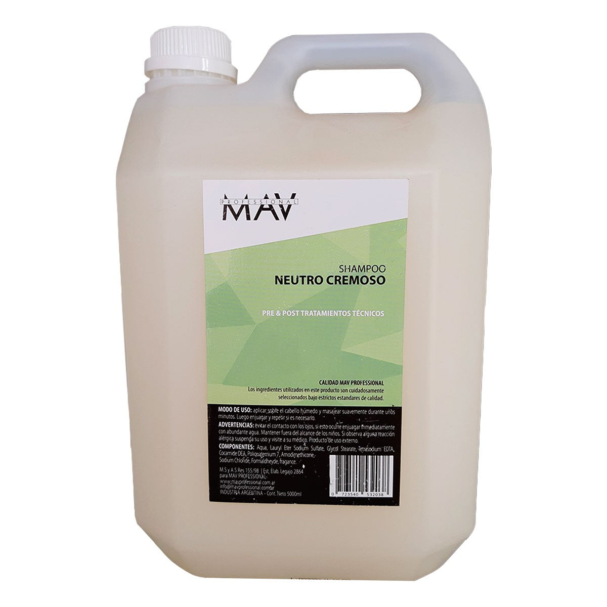 Shampoo Neutro Cremoso X 5 Lt. - Mav