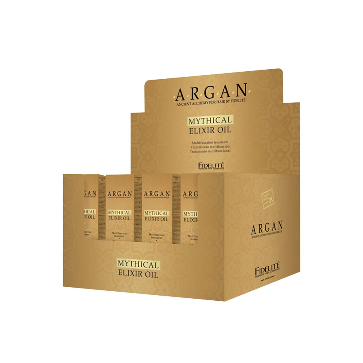 Caja Elixir Oil Argan Travel Size (12 Unid X10 Ml c/u) . - Mythical - Fidelité