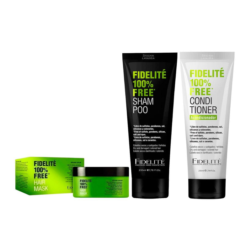 Rutina Free: Shampoo, Acondicionador + Máscara - Fidelite