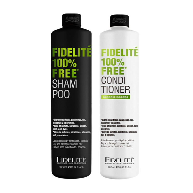 Acondicionador x 900 ml. + Shampoo x 900 ml. - linea Free - Fidelite