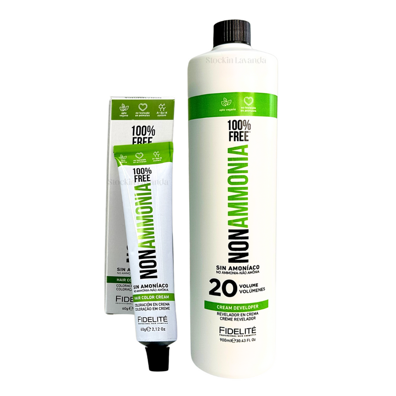 20 Tinturas Non Ammonia x 60 gr. c/u + 1 oxidante 20 Vol. de regalo - Fidelite