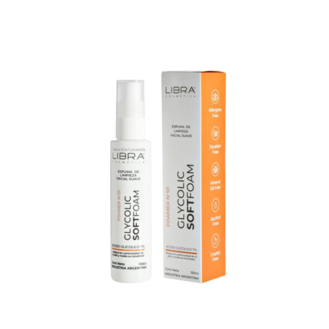 Espuma De Limpieza Facial Con Ácido Glicólico 7% 150cc - Libra
