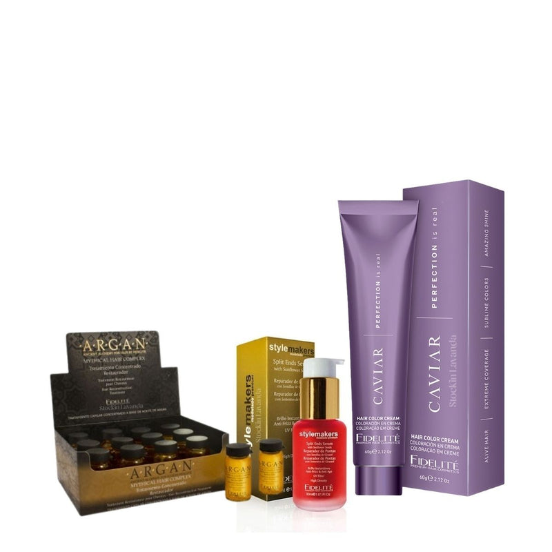 12 Tinturas Caviar x 60gr + Caja de 12 Ampollas Argán + 1 Serum Girasol x 60ml