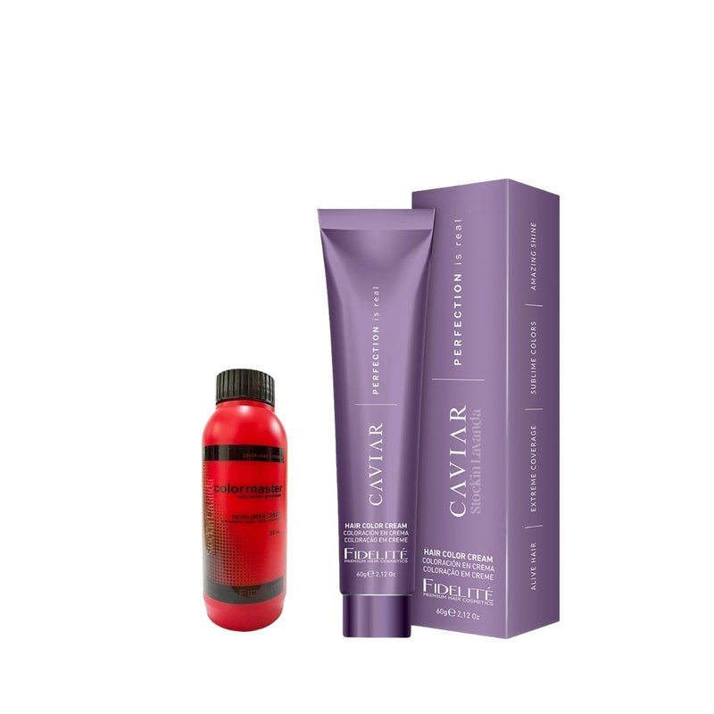12 Tintura Caviar + 12 Oxidantes x 90ml Color Master - Fidelite