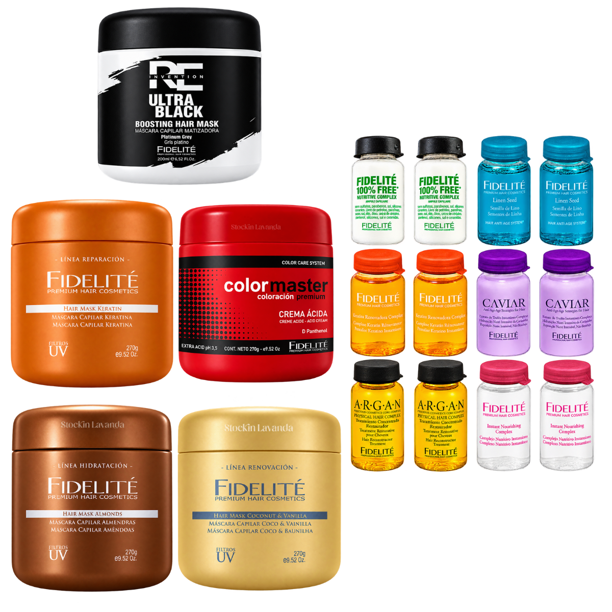 5 Mascaras X270 Grs + 1 Caja De Ampollas Surtidas - Fidelite