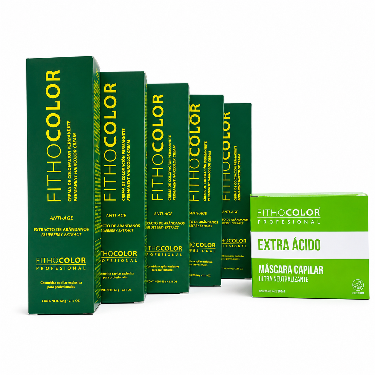 5 Tinturas Fithoplasta x 60g + 1 Máscara Extra Ácida Fithoplasma x 300ml - FITHOPLASMA