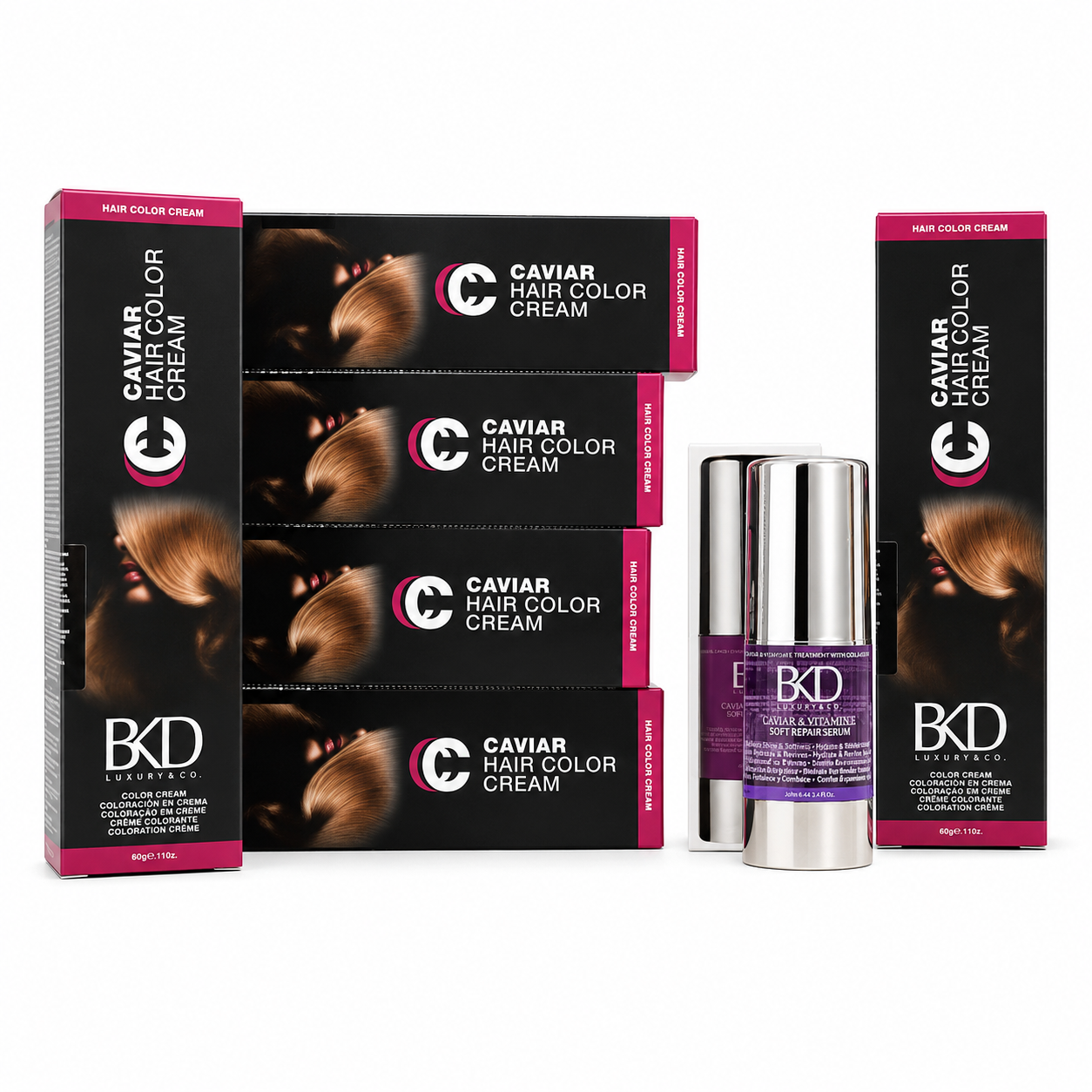 12 Tinturas Caviar Color Cream X 60 gr. - Bkd + 1 Serum Linen Seeds Soft X 30 ml - Bkd