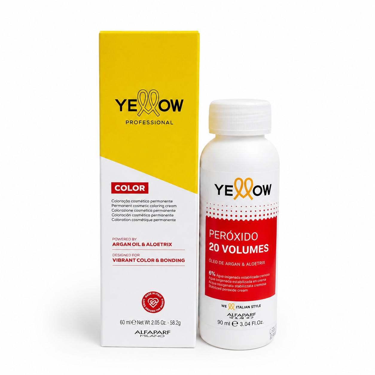 Tintura Yellow x 60 Ml - Alfaparf + Oxidante Yellow de Regalo