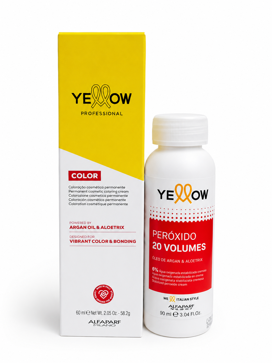 Tintura Yellow x 60 Ml - Alfaparf + Oxidante Yellow de Regalo