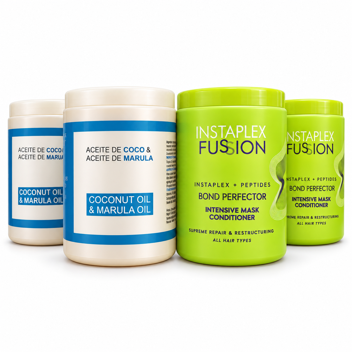 2 Mascaras Aceite De Coco Y Marula X 1 Kg.+ 2 Mascaras fussion X 1 kg. - Mav