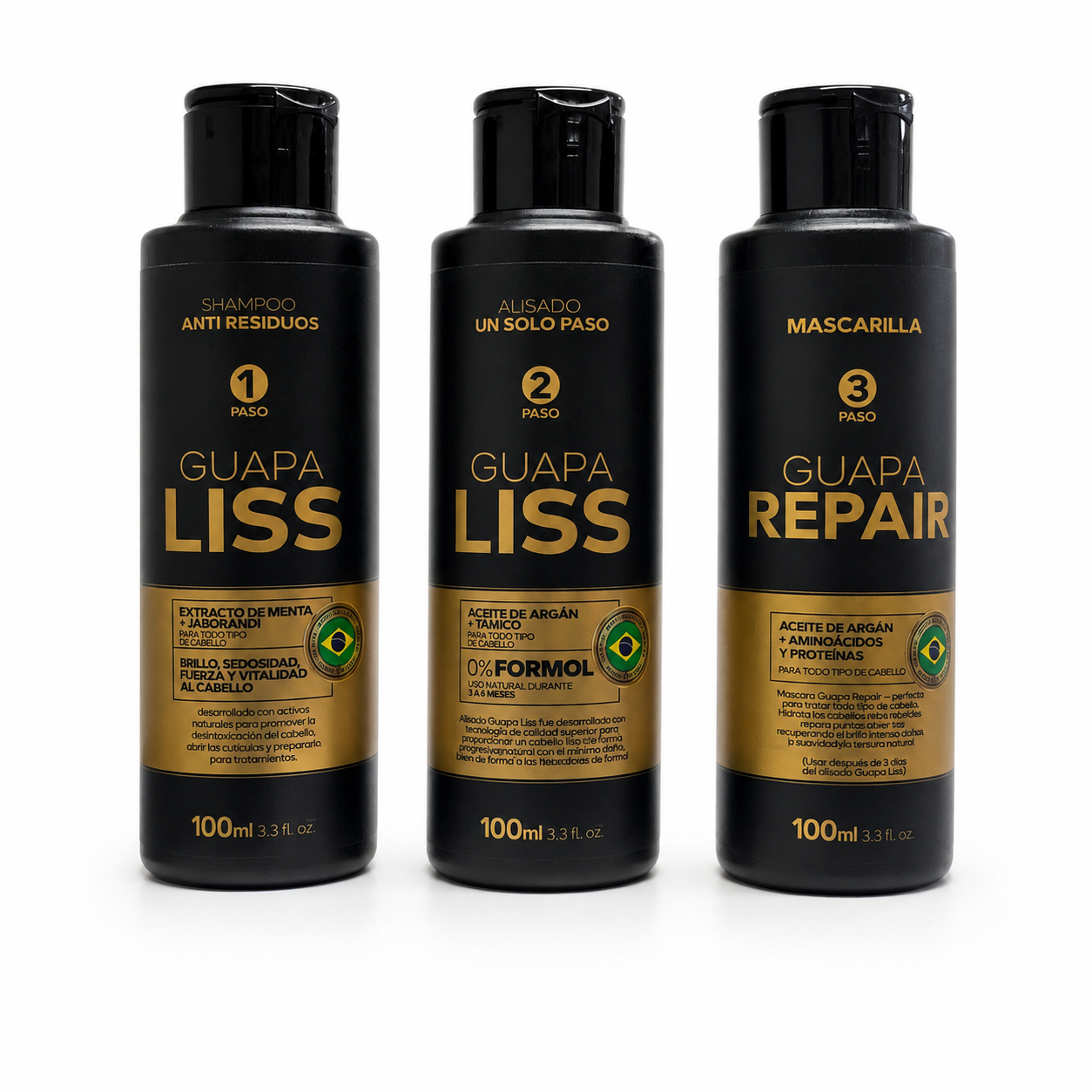 Kit Alisado Guapa Liss 3 Pasos x 100 ml