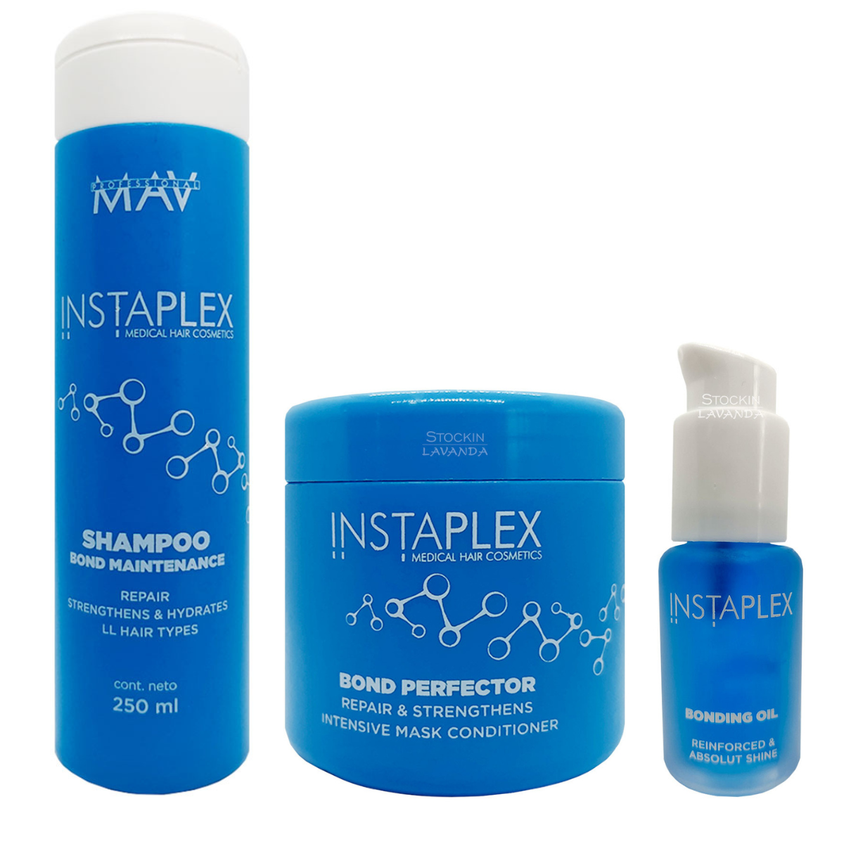 Kit Instaplex - Shampoo x250gr + Mascara x250gr. + Serum Instaplex x30ml - MAV