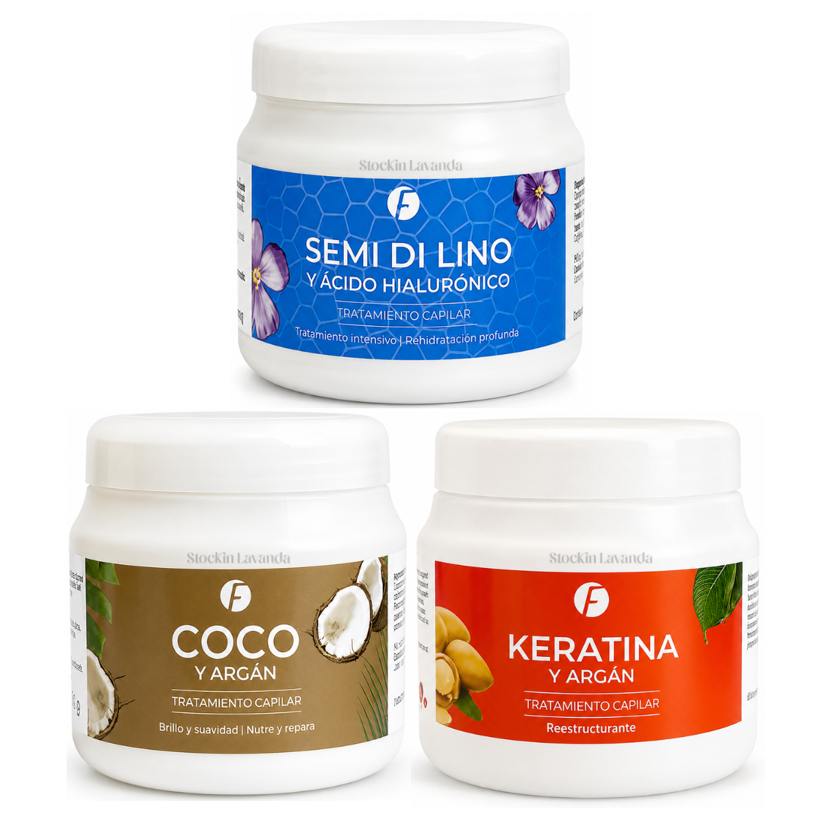 Kit de Tratamientos Capilares x 3 unidades – Coco + Semi di Lino + Keratina & Argan - Frilayp