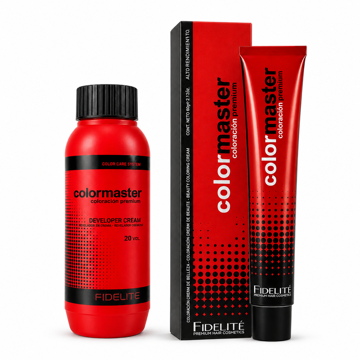 20 Tinturas Color Master + 20 oxidantes 20 vol x 90cc Color Master - Fidelite