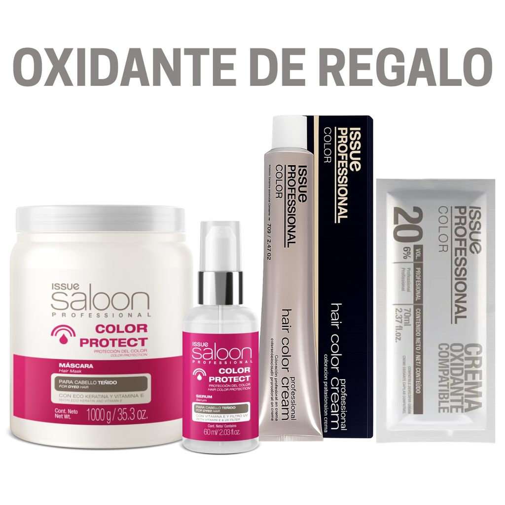 10 tinturas (OXIDANTE DE REGALO)+ Mascara Color Protect + Serum Color Protect - Issue professional