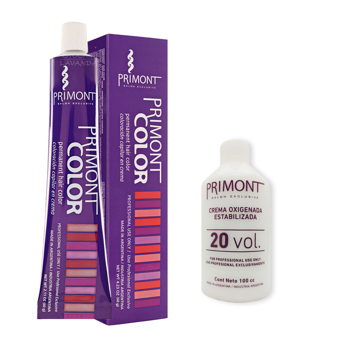 1  Tintura Primont + 1 Oxidante 20vol x 100cc Primont