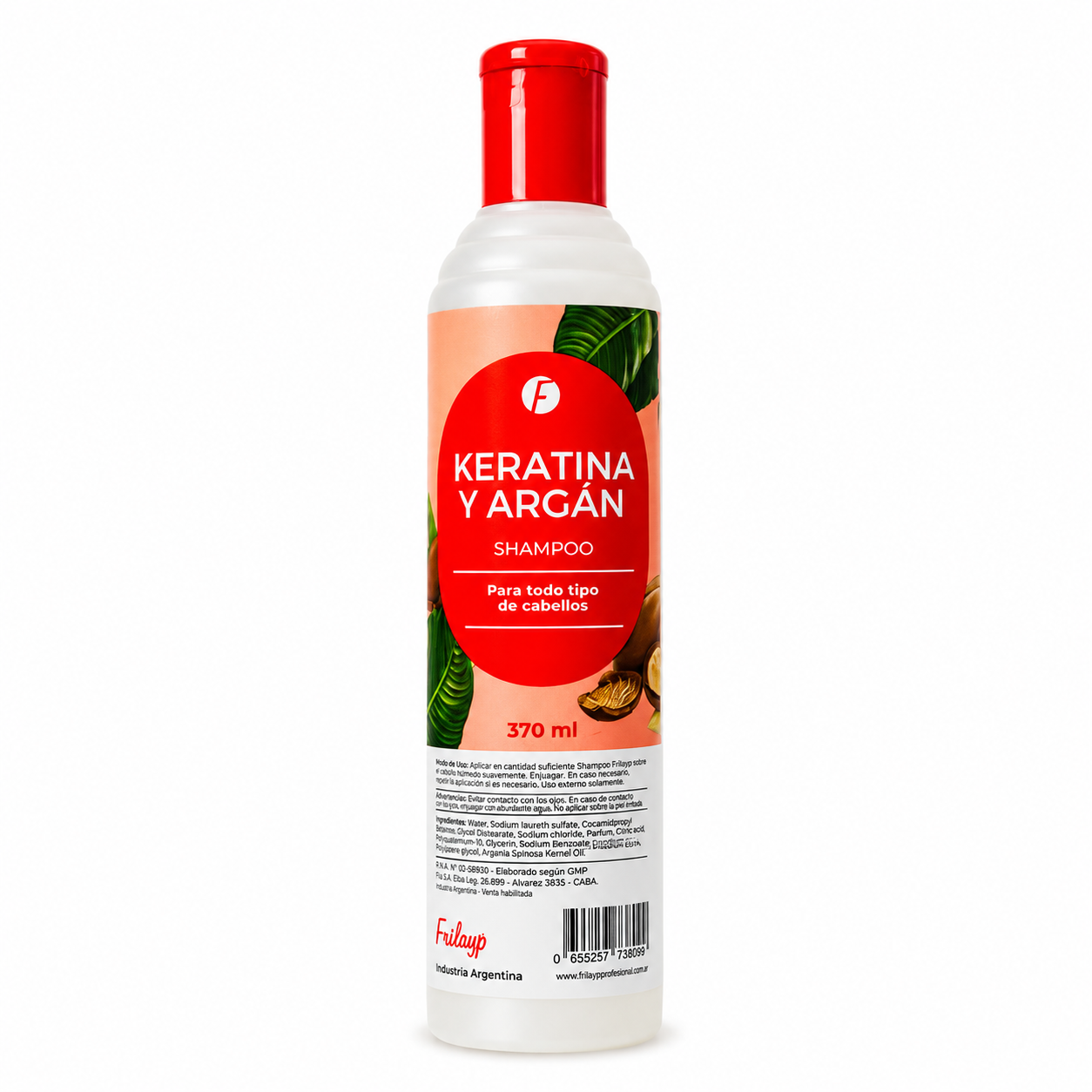 Shampoo Keratina & Argan x 370 Ml - Frilayp