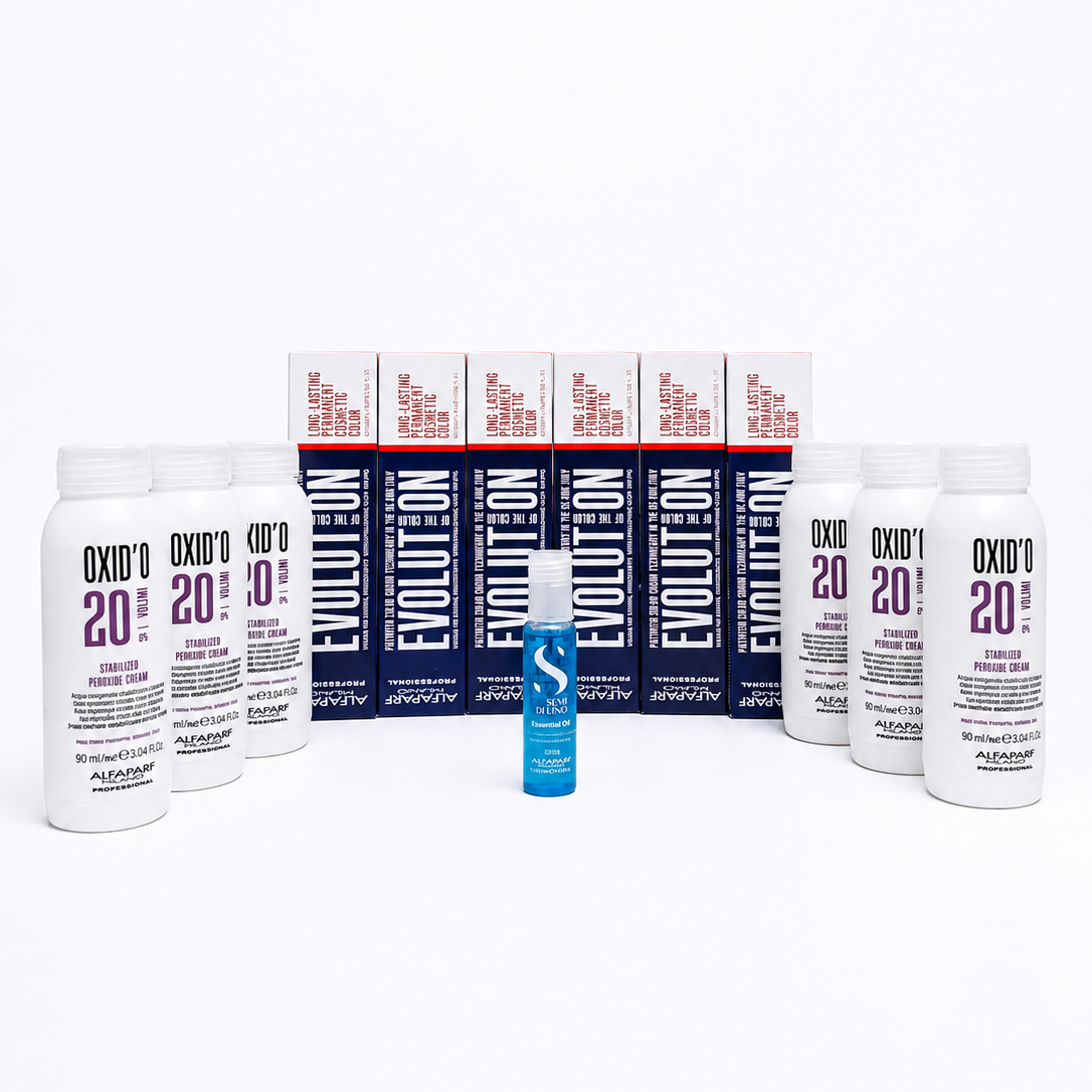 6 Tinturas Evolution Alfaparf +  6 Oxidantes de 90ml de Regalo  + 1 Ampolla Semi Di Lino de Regalo