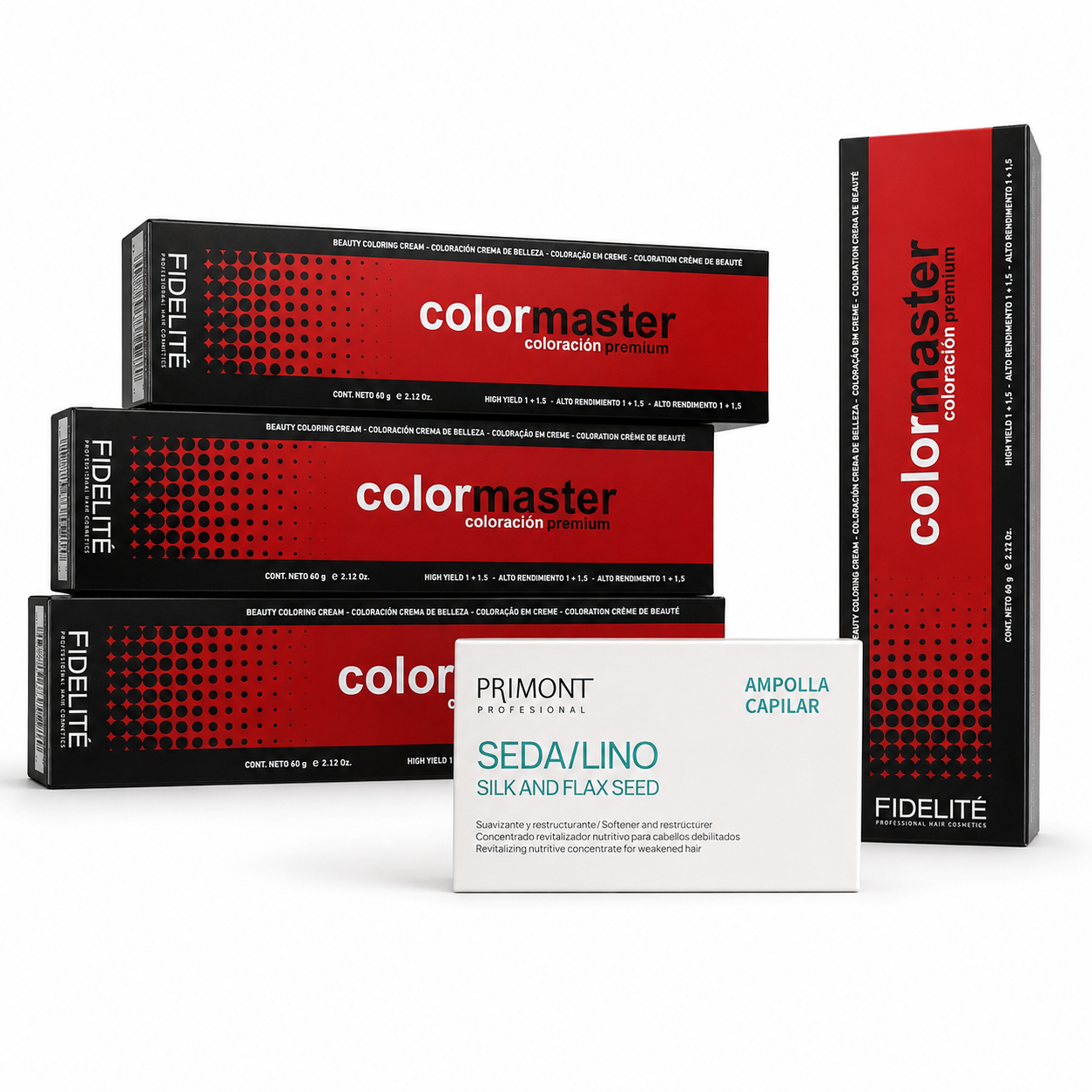 20 Tinturas Color Master + 1 Caja de Ampollas De Lino Primont