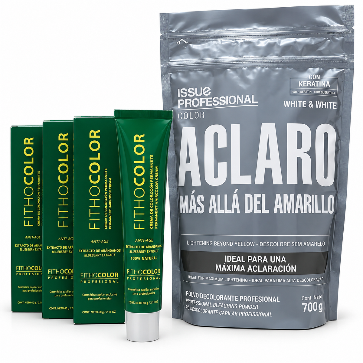 30 Tinturas FITHOCOLOR  x 60 g + 1 Decolorante White & White Issue Professional  de Regalo