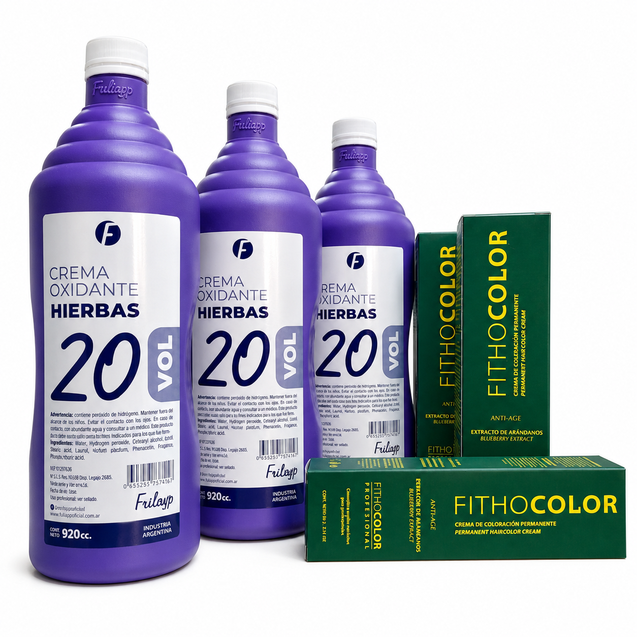 40 Tinturas Fithocolor +  3 Oxidantes Frilayp SIN CARGO