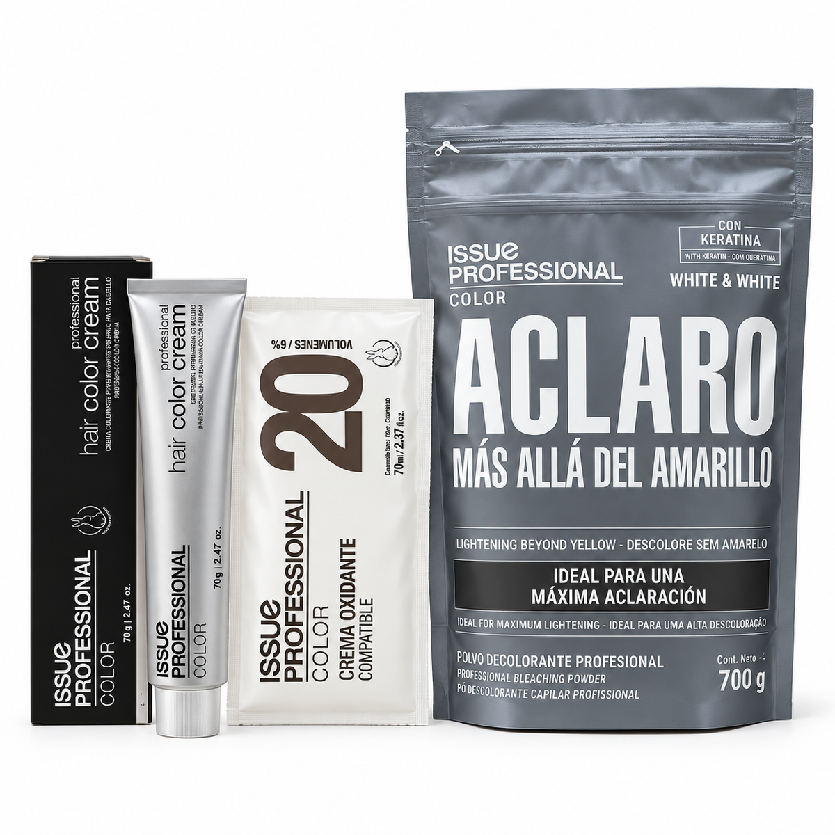 28 Tinturas Professional Color x 70g + 28 Oxidantes en sachet x 70ml  Sin Cargo + Decolorante White & White DE REGALO