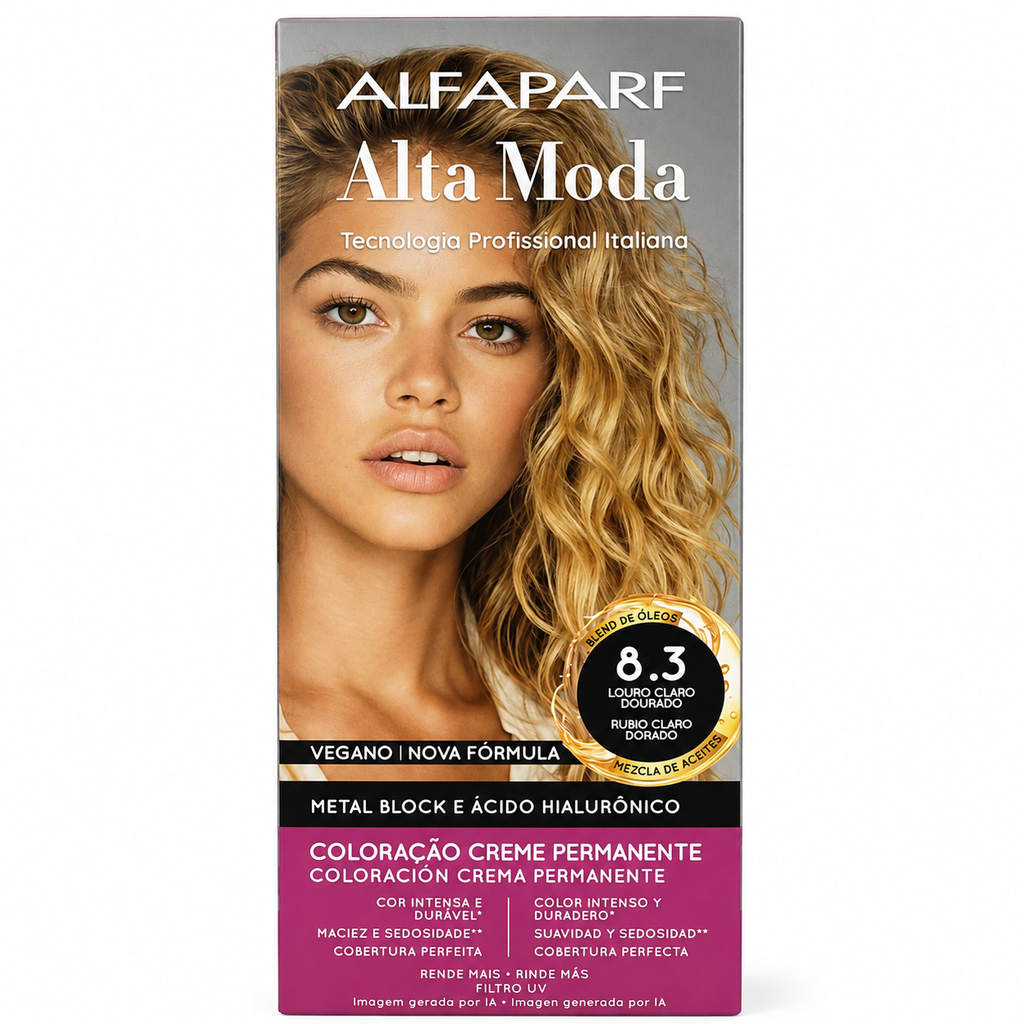 Kit Tintura Permanente - Tintura+ Revelador + Guantes - Alta Moda - Alfaparf