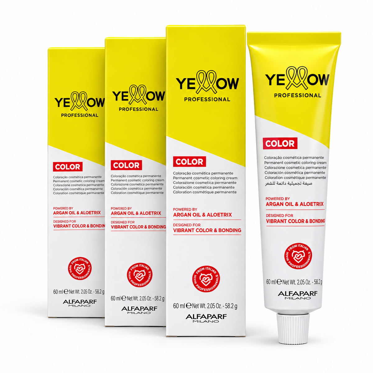 3 Tinturas Yellow Professional Color x 60 ml - ALFAPARF